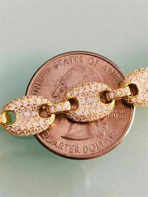 8mm gucci link bracelet 14k gold over solid 925|14k gold Gucci link chain.